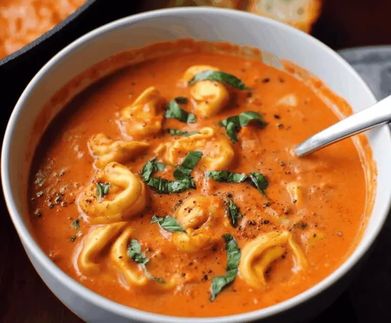 Creamy Tomato Basil Tortellini Soup