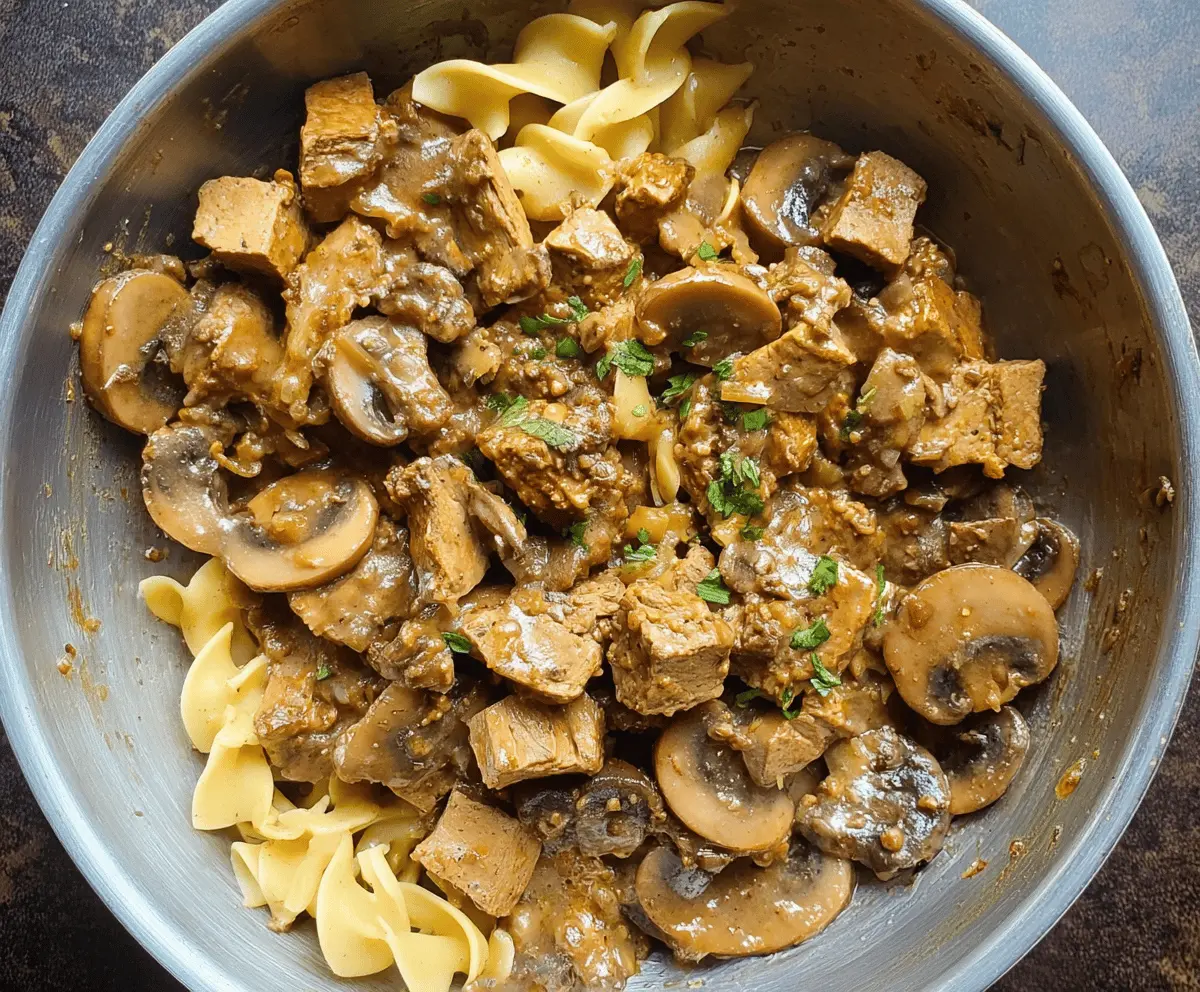 Mushroom and Seitan Stroganoff