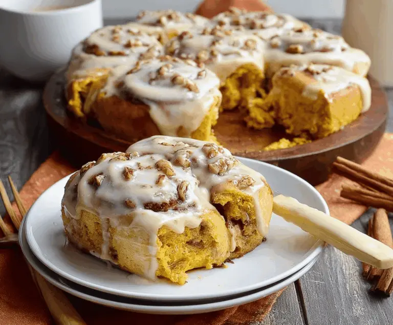 Pumpkin Cinnamon Rolls with Coffee Maple Frosting