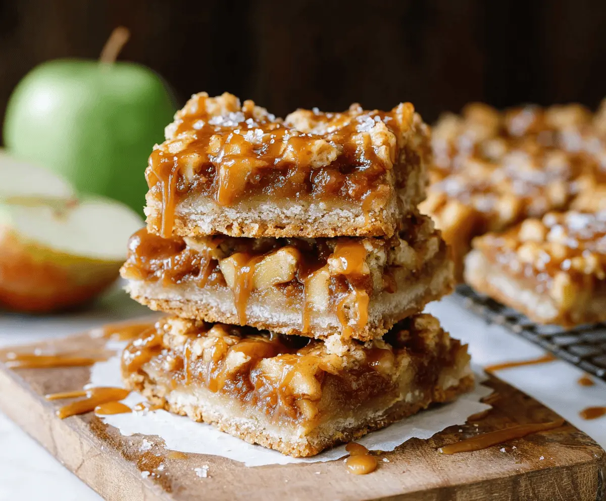Salted Caramel Apple Bars for Fall