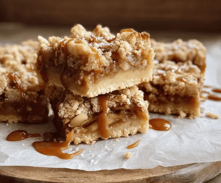 Salted Caramel Apple Bars for Fall