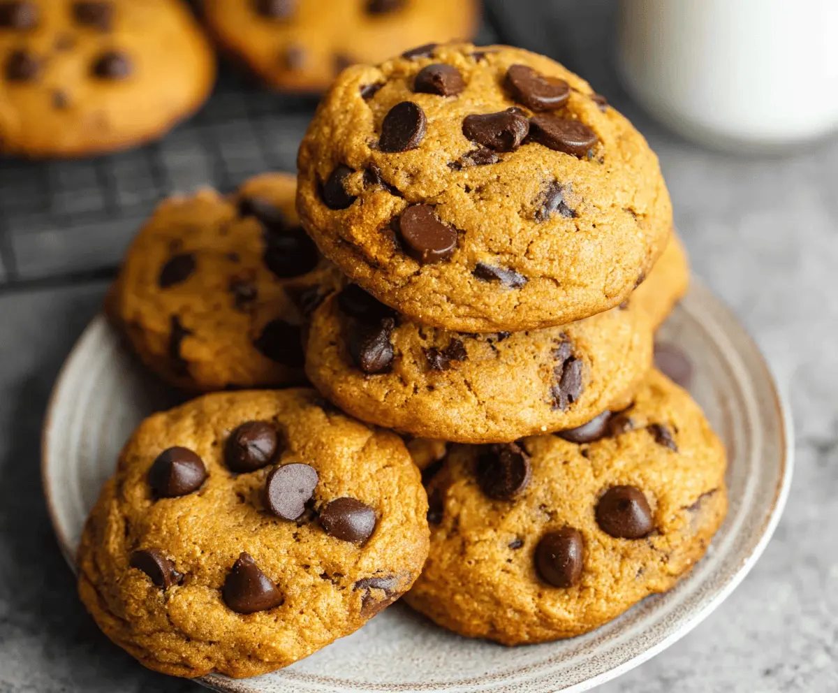 Soft & Gooey Pumpkin Chocolate Chip Cookies