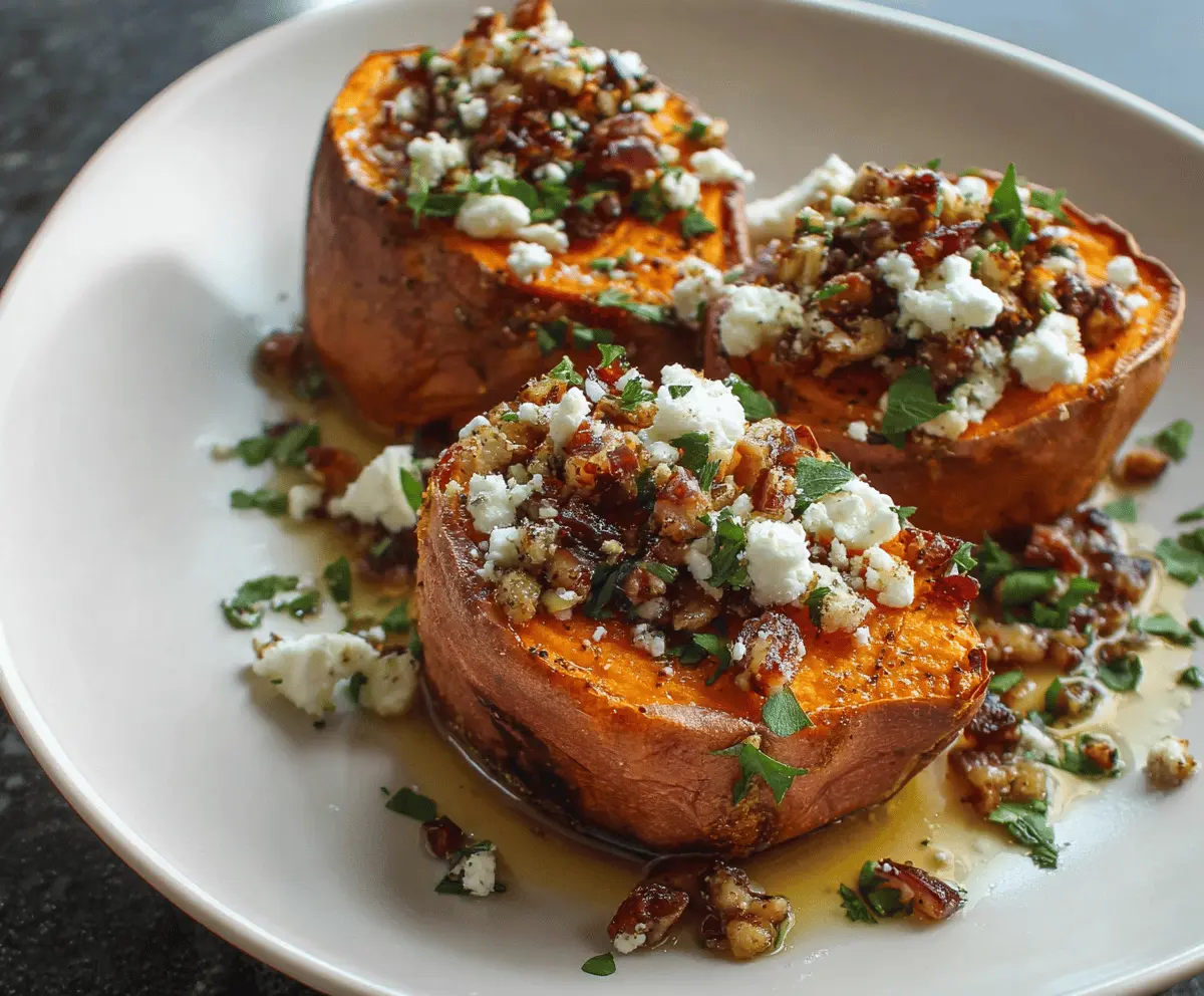 Sweet Potato Rounds with Honey & Feta Crumble