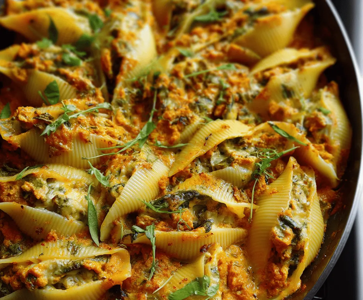 Vegan Pumpkin Ricotta Stuffed Shells