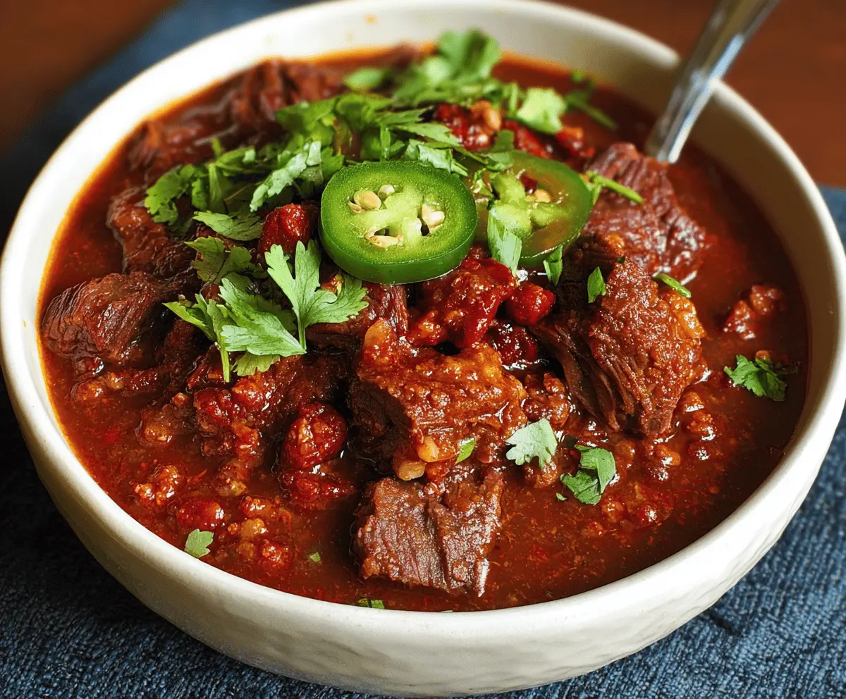 Award Winning Short Rib and Chorizo Chili