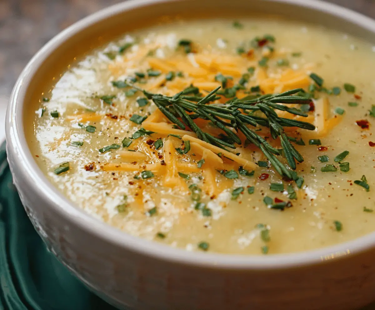 Cheddar Garlic Herb Potato Soup Recipe