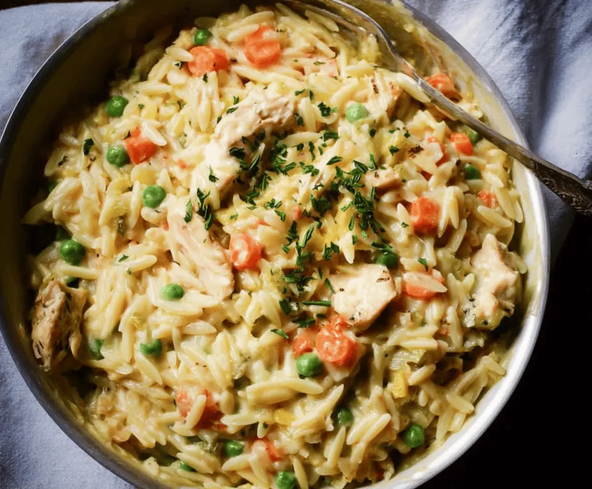 Cozy Chicken Pot Pie Orzo