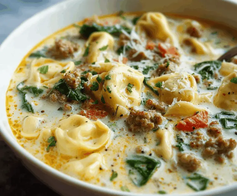 Creamy Sausage Tortellini Soup Creation