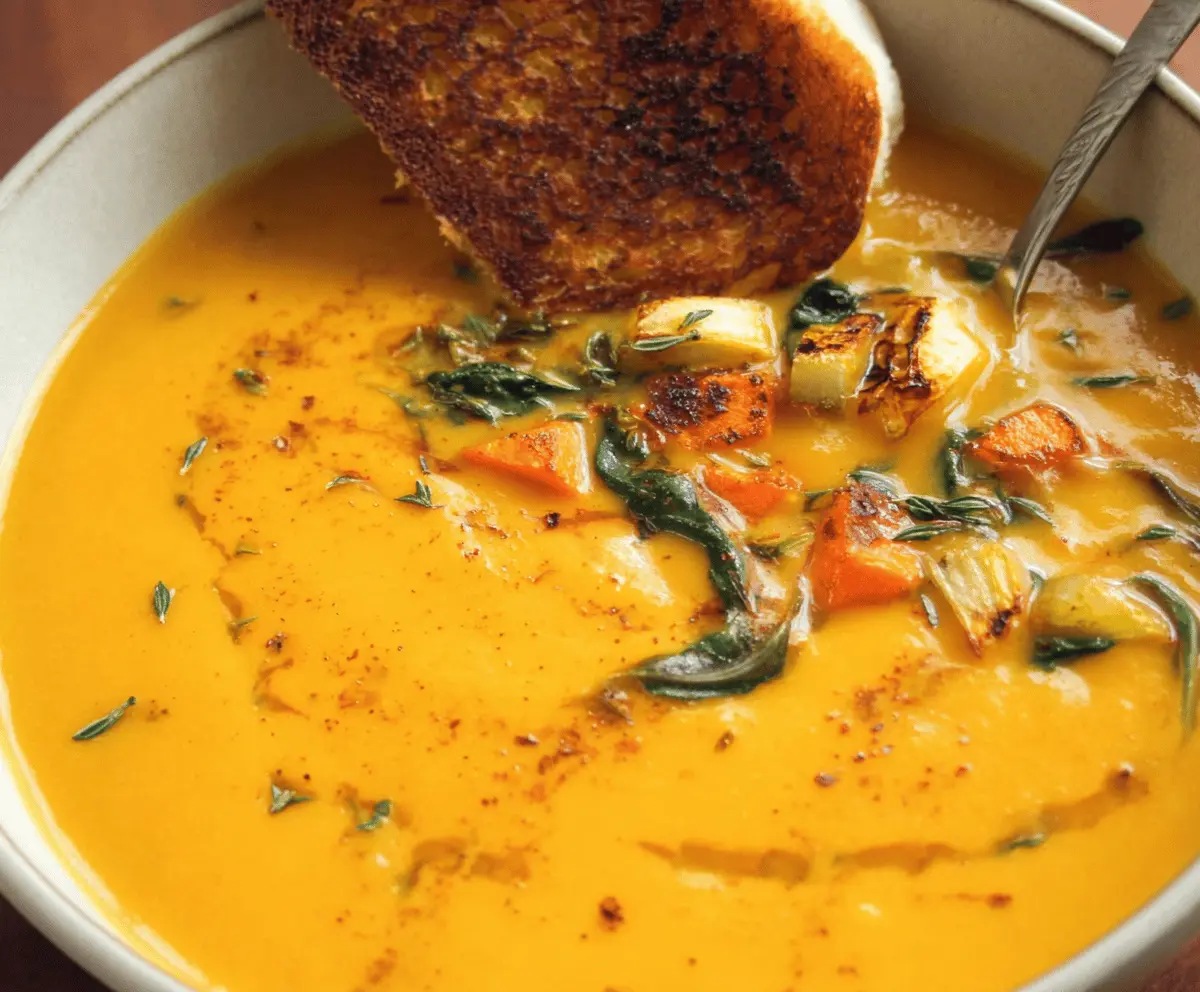 Flavorful Roasted Winter Vegetable Soup Recipe