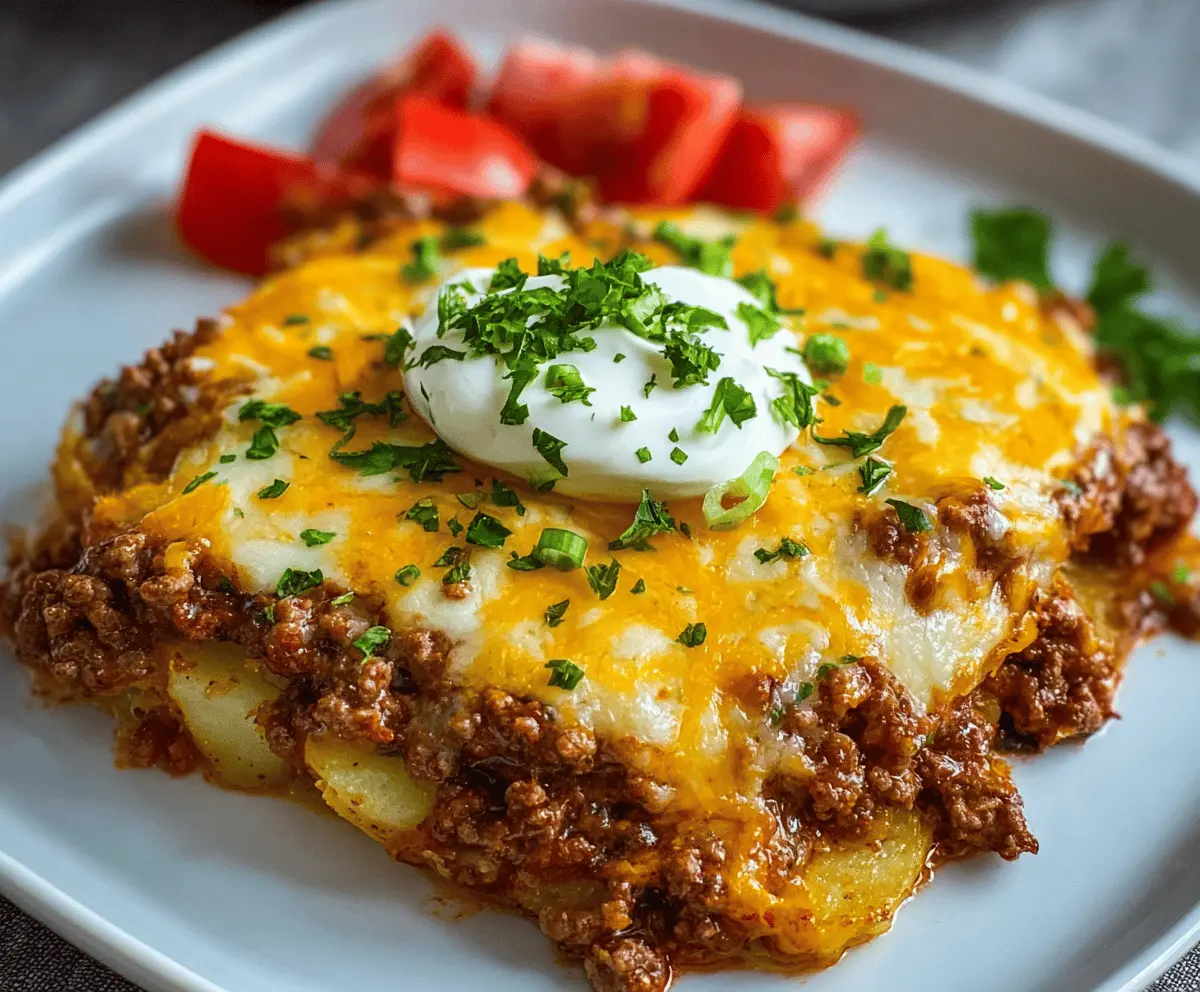 Delicious Hobo Casserole with ground beef, vegetables, and cheese baked to perfection—easy and hearty dinner recipe