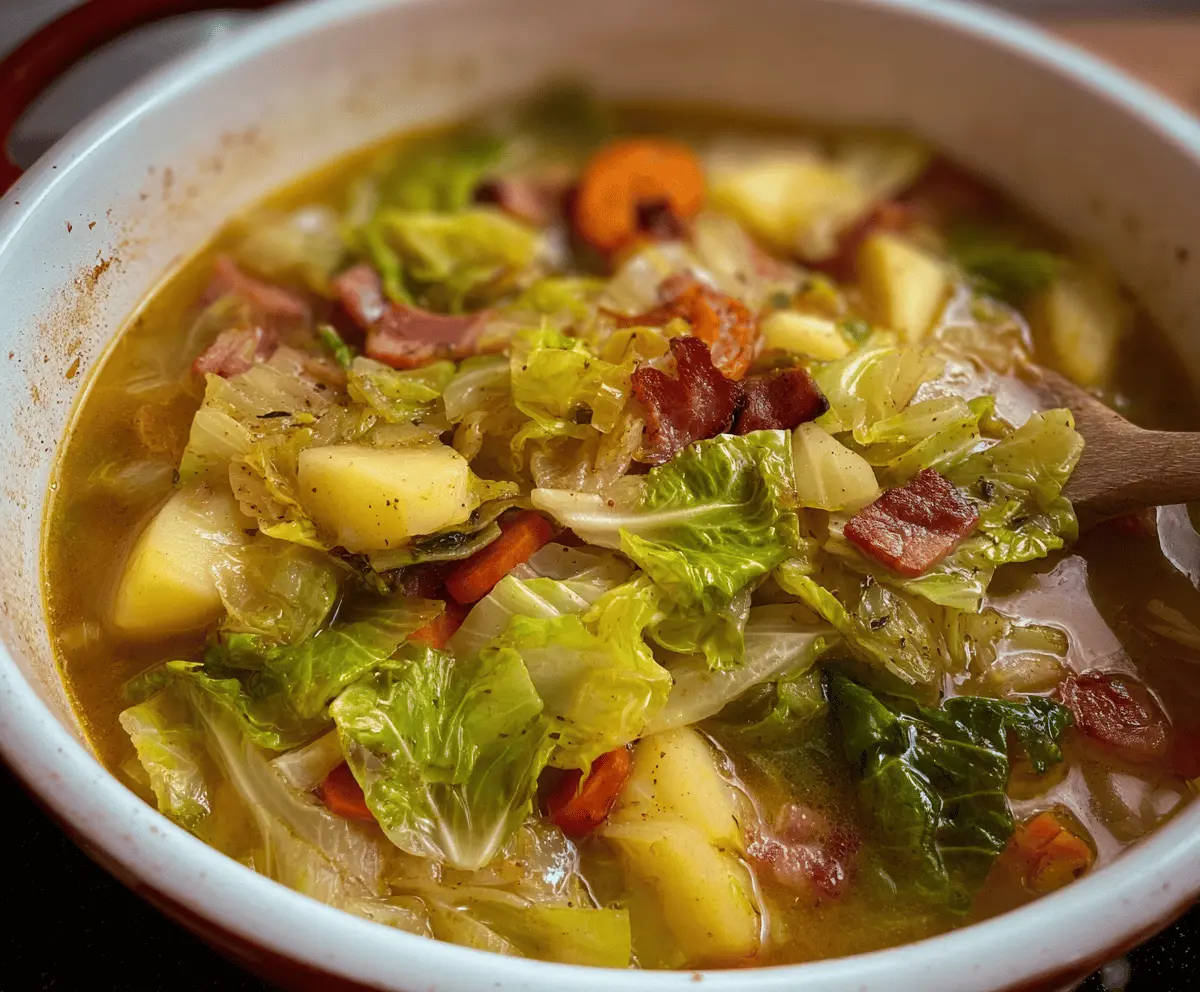 Irish Bacon, Cabbage, and Potato Soup Meal
