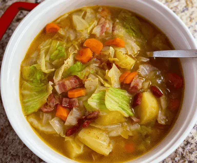Irish Bacon, Cabbage, and Potato Soup Meal