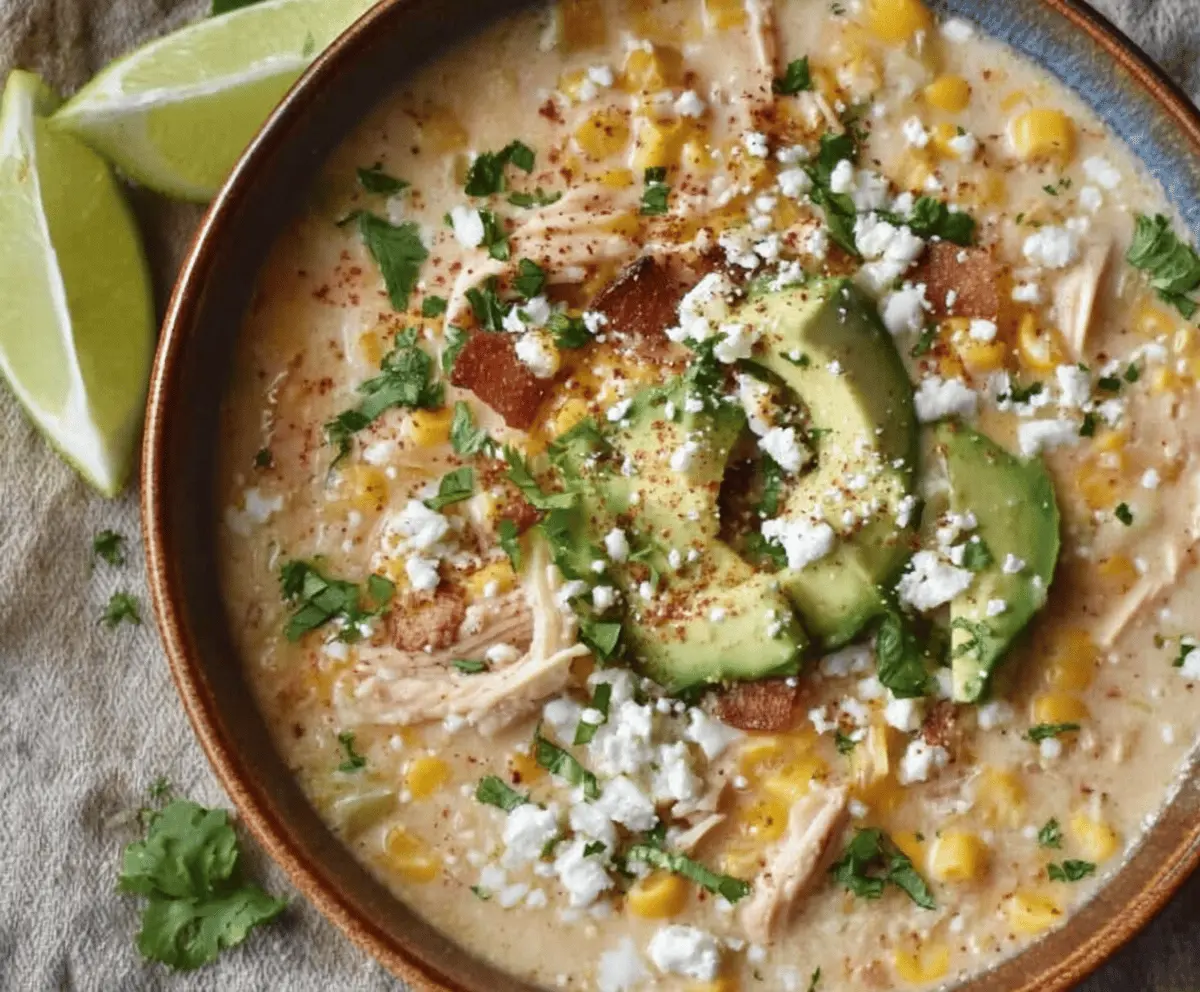 Easy Mexican Street Corn White Chicken Chili Recipe
