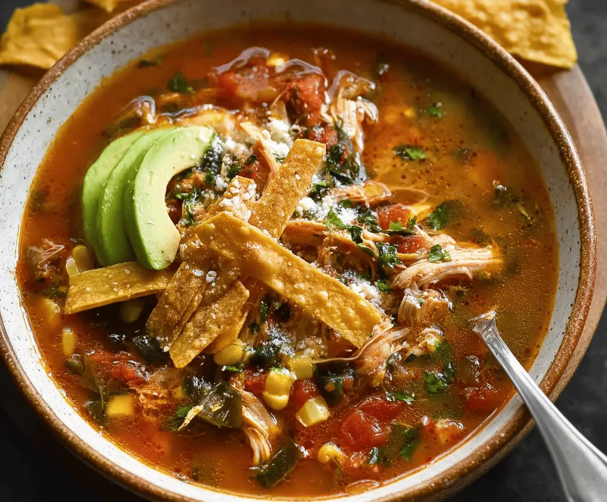 Poblano Chicken Tortilla Soup Delight