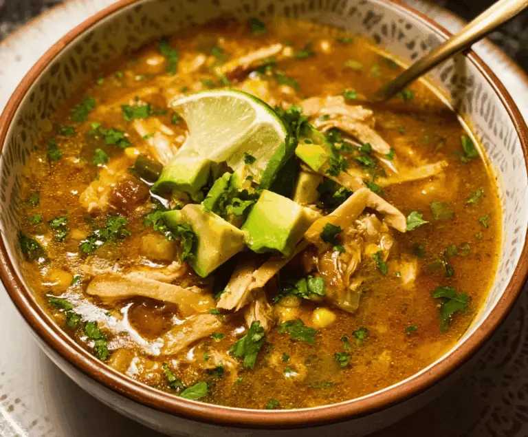 Poblano Chicken Tortilla Soup Delight