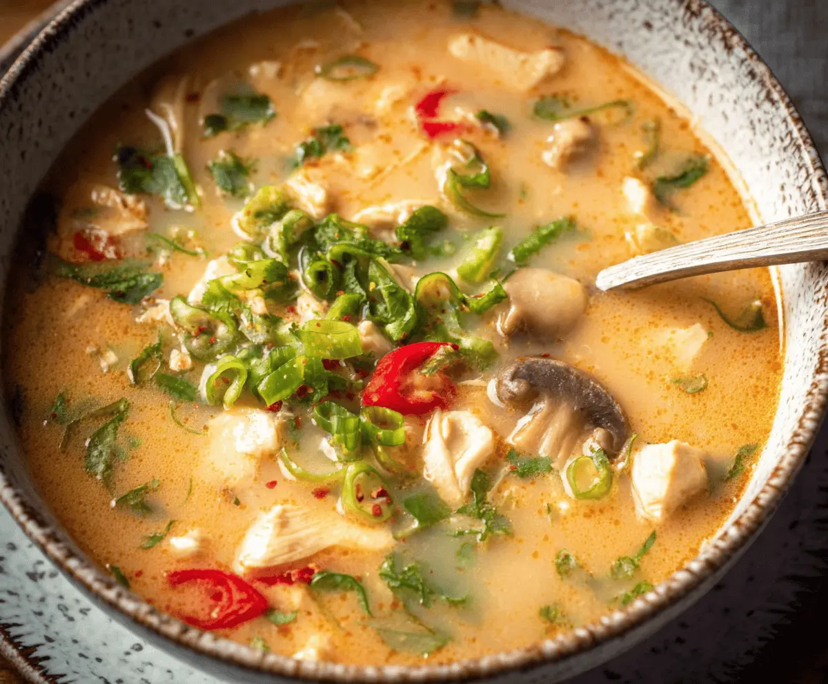 Simple Thai Chicken Soup Meal