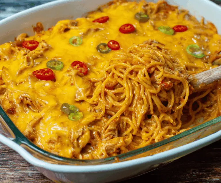 Spicy Southern Chicken Spaghetti Casserole