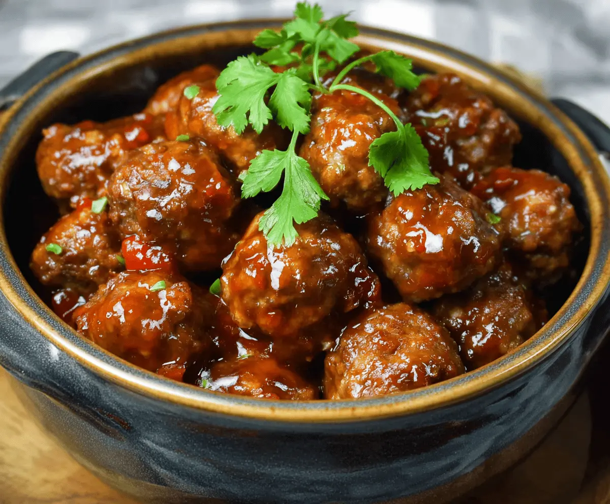 Delicious homemade sweet chili meatballs cooked in a crockpot, perfect for appetizers or dinner
