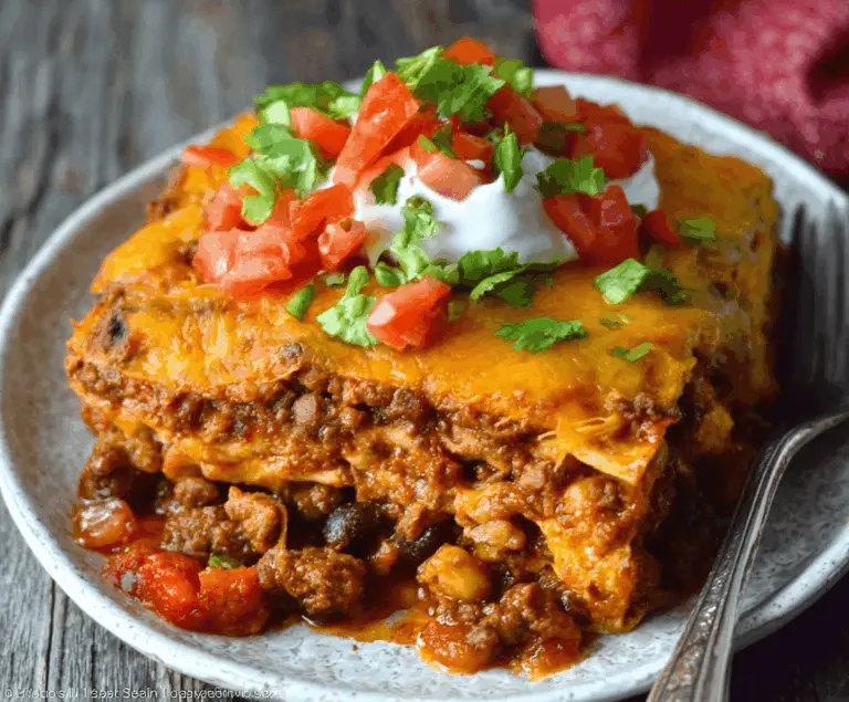The BEST Beef Enchilada Casserole