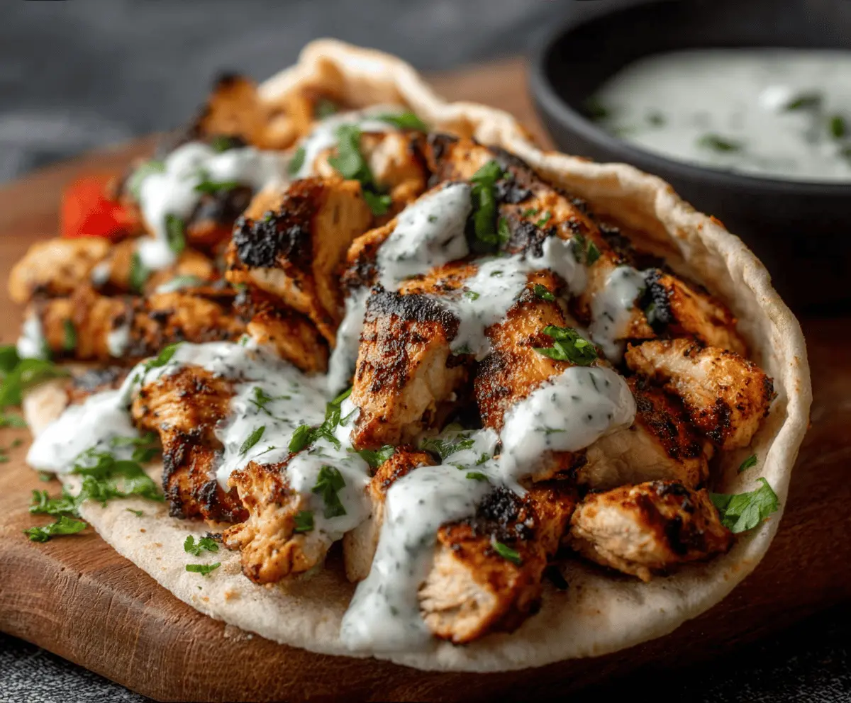 Easy Chicken Shawarma Recipe with Creamy Garlic Sauce
