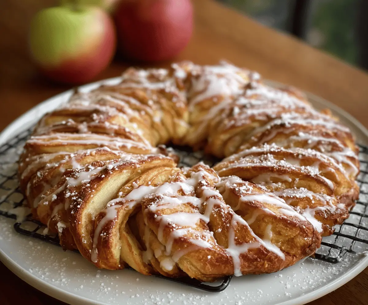 Cozy Apple Kringle Recipe with Sweet Vanilla Glaze