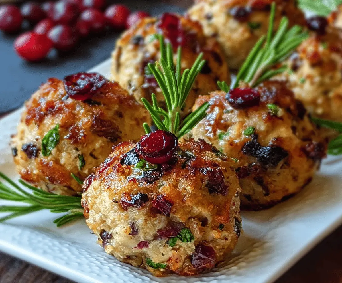 Cranberry Turkey Stuffing Balls Recipe – Easy Holiday Appetizer