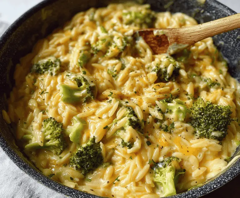 creamy one pot broccoli cheddar orzo quick delicious