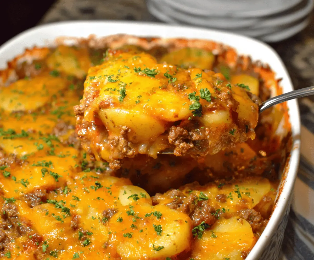 Easy Ground Beef and Potato Casserole Recipe for a Hearty Dinner