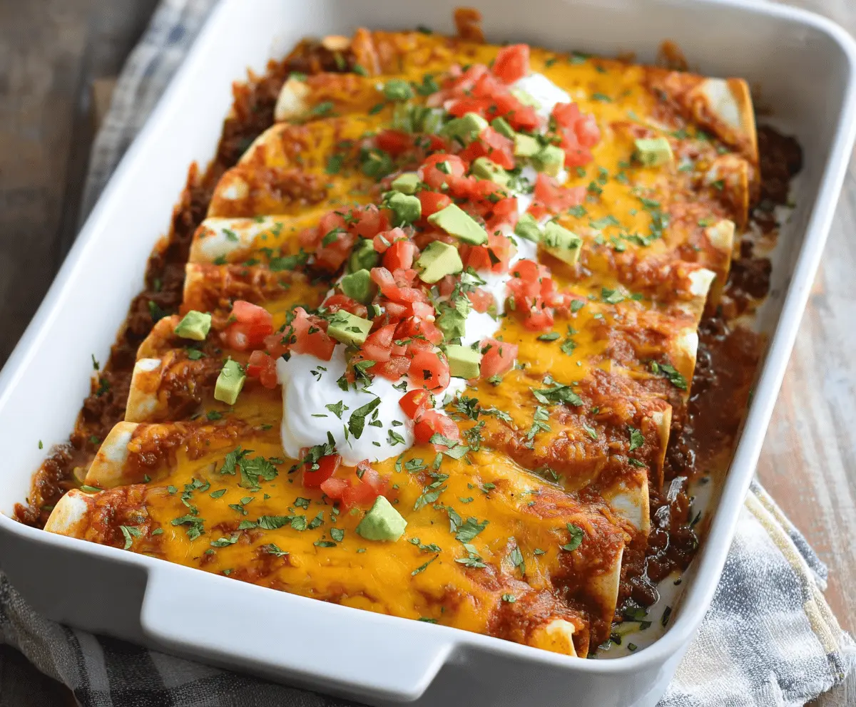 Quick and Delicious Ground Beef Enchiladas Recipe in 30 Minutes
