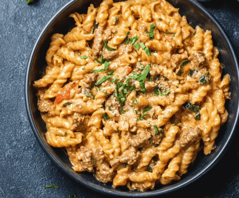 high protein creamy beef pasta recipe for quick weeknight dinners