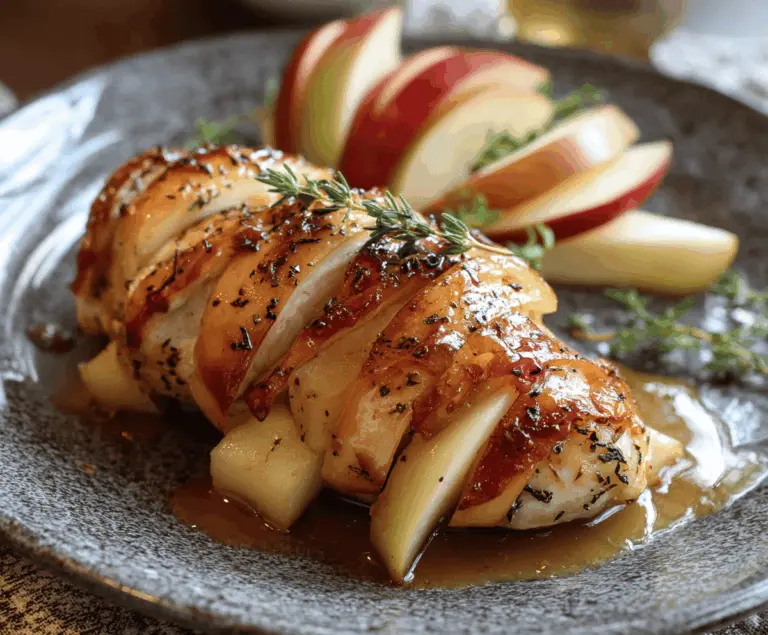 Maple Glazed Apple and Brie Stuffed Chicken