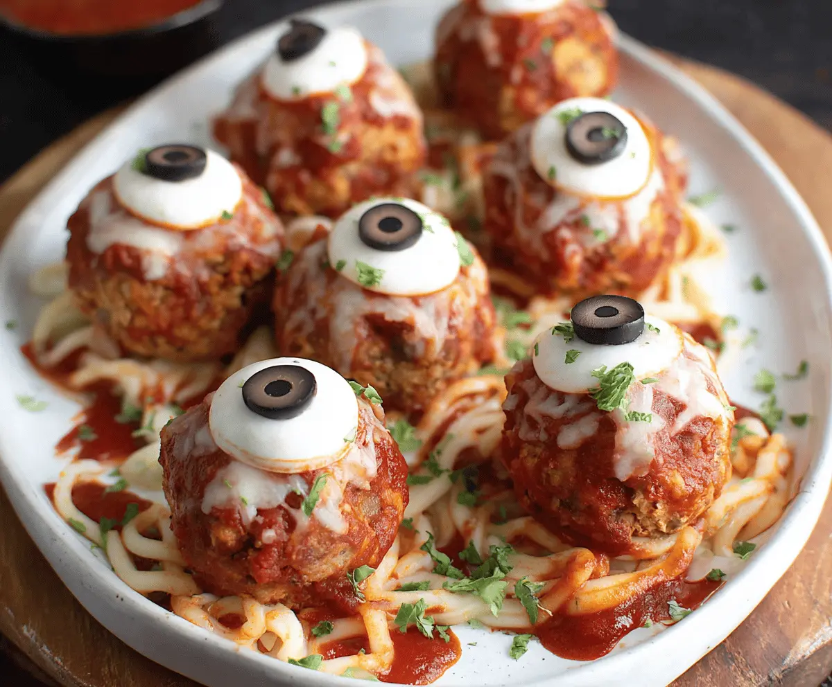Keto Monster Eyeball Meatballs – Spooky Party Eats