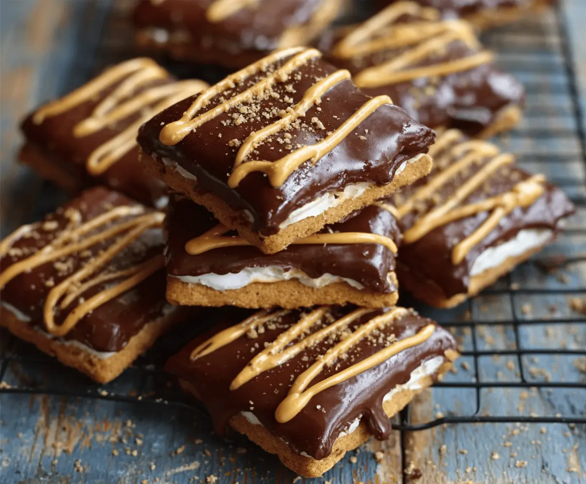 No-Bake Buckeye Graham Cracker Bites – Easy Peanut Butter Chocolate Treats