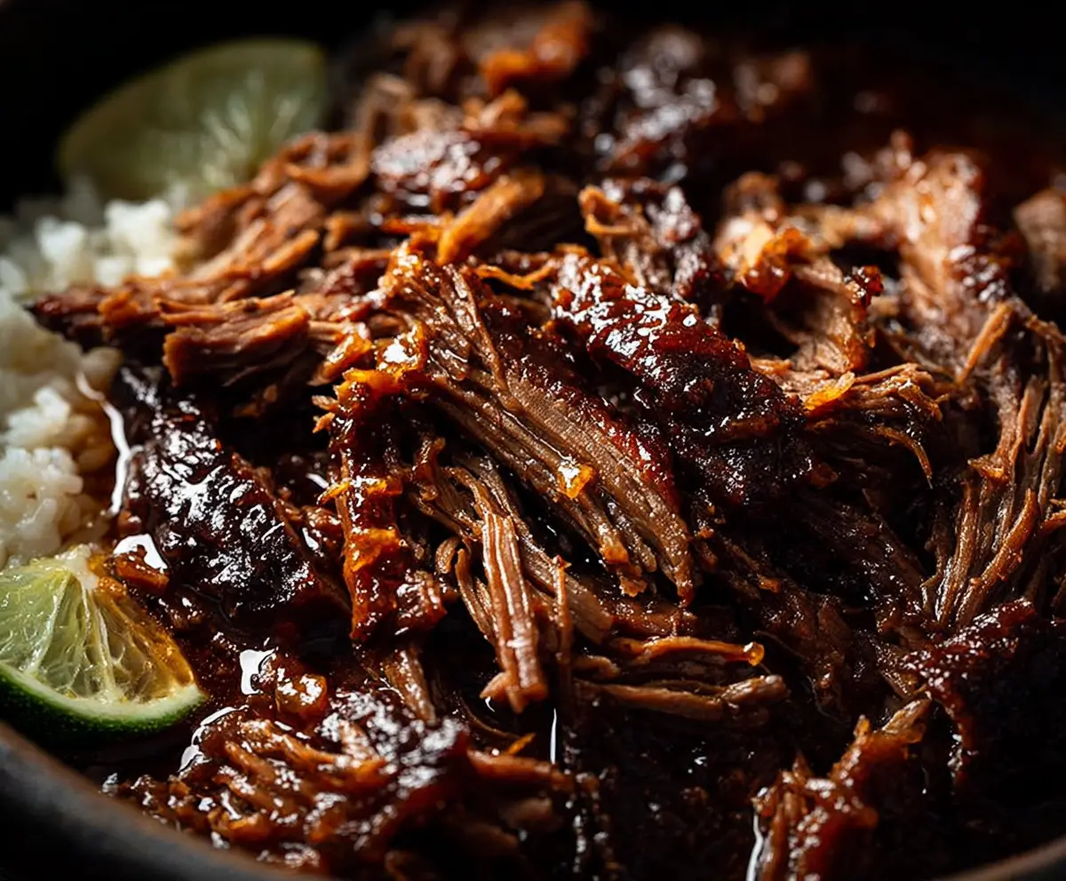 Tender Caramelized Pulled Beef Brisket