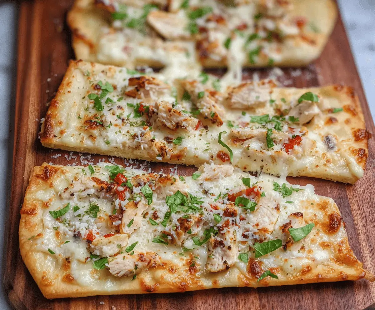 Easy Chicken Alfredo Flatbread