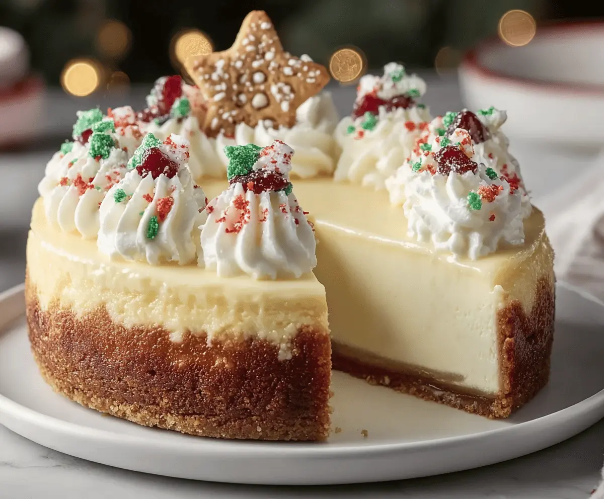 Easy Christmas Sugar Cookie Cheesecake