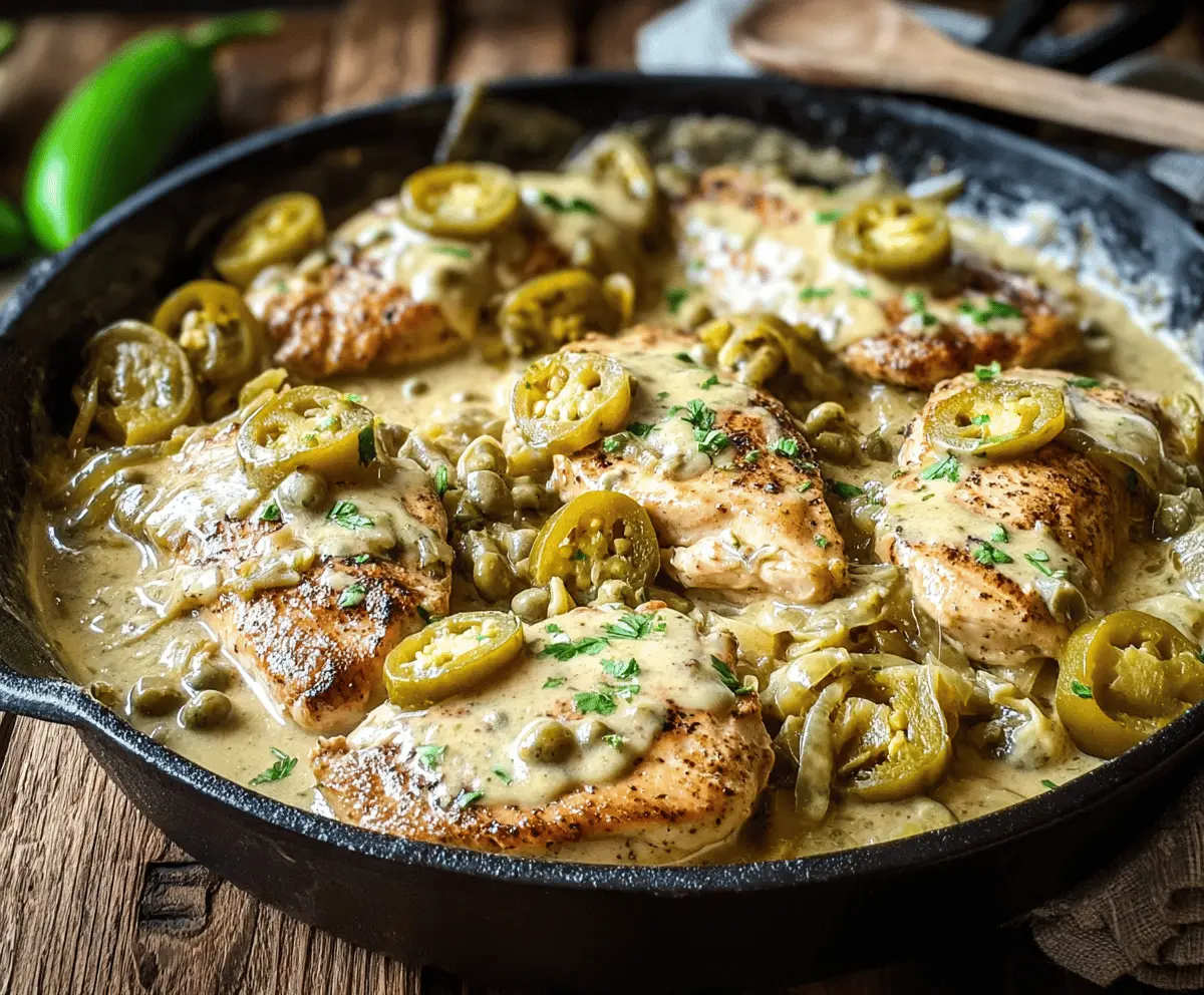 Easy Creamy Pepperoncini Chicken Skillet