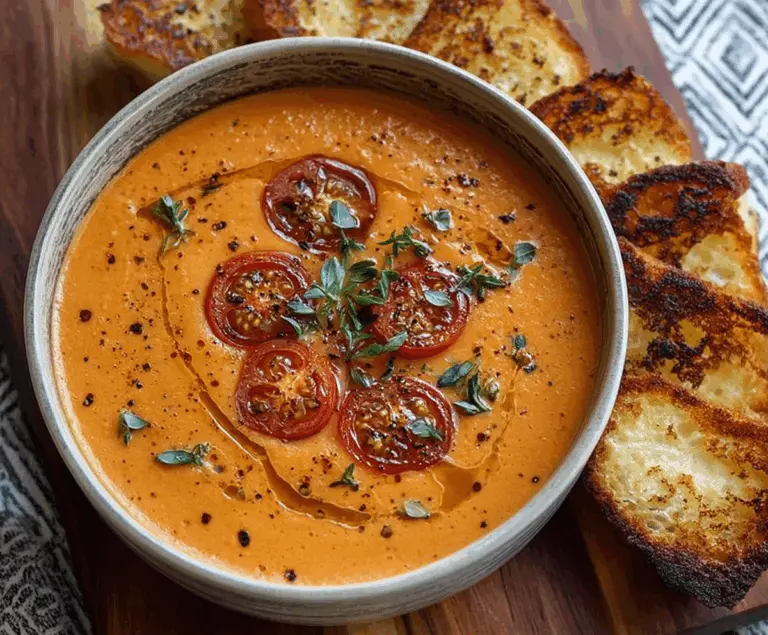 Creamy Roasted Garlic Tomato Soup