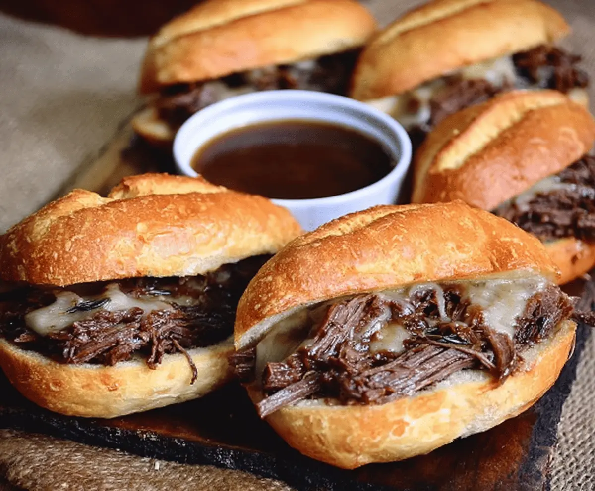 Easy Crock Pot French Dip Sandwiches