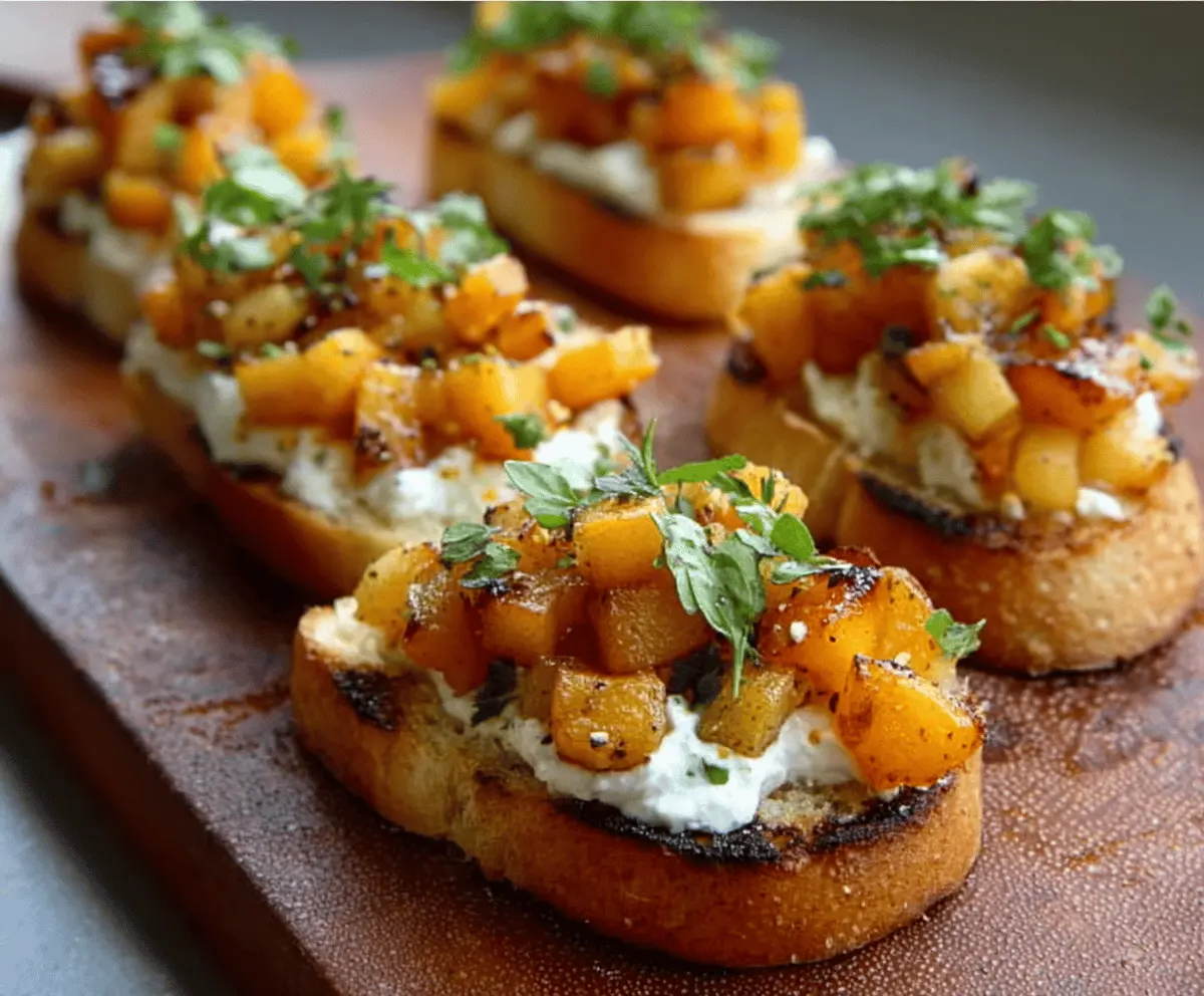 Fall Bruschetta with Butternut Squash & Apples