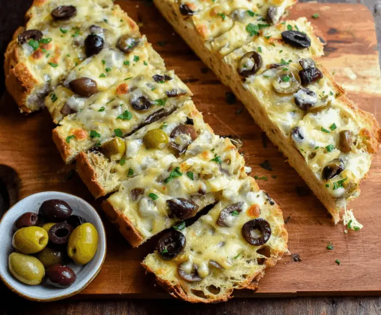 Easy Olive Cheese Bread Appetizer