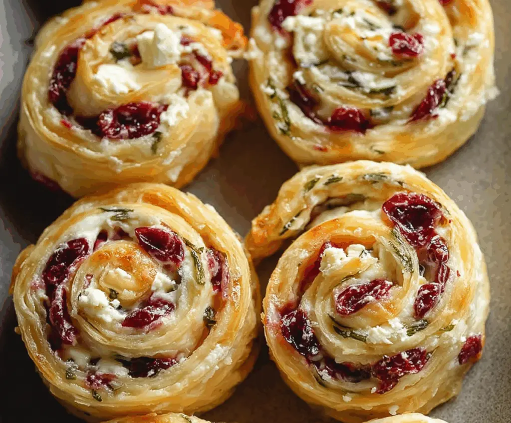 Flaky Cranberry Cream Cheese Pinwheels