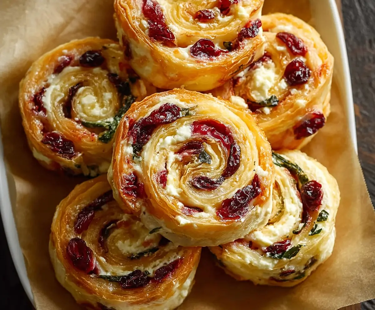Easy Flaky Cranberry Cream Cheese Pinwheels