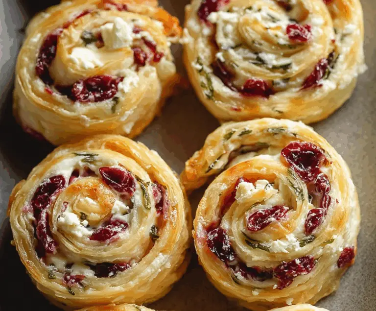Flaky Cranberry Cream Cheese Pinwheels