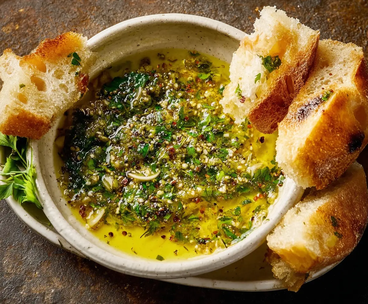 Easy Garlic Olive Oil Dip Recipe