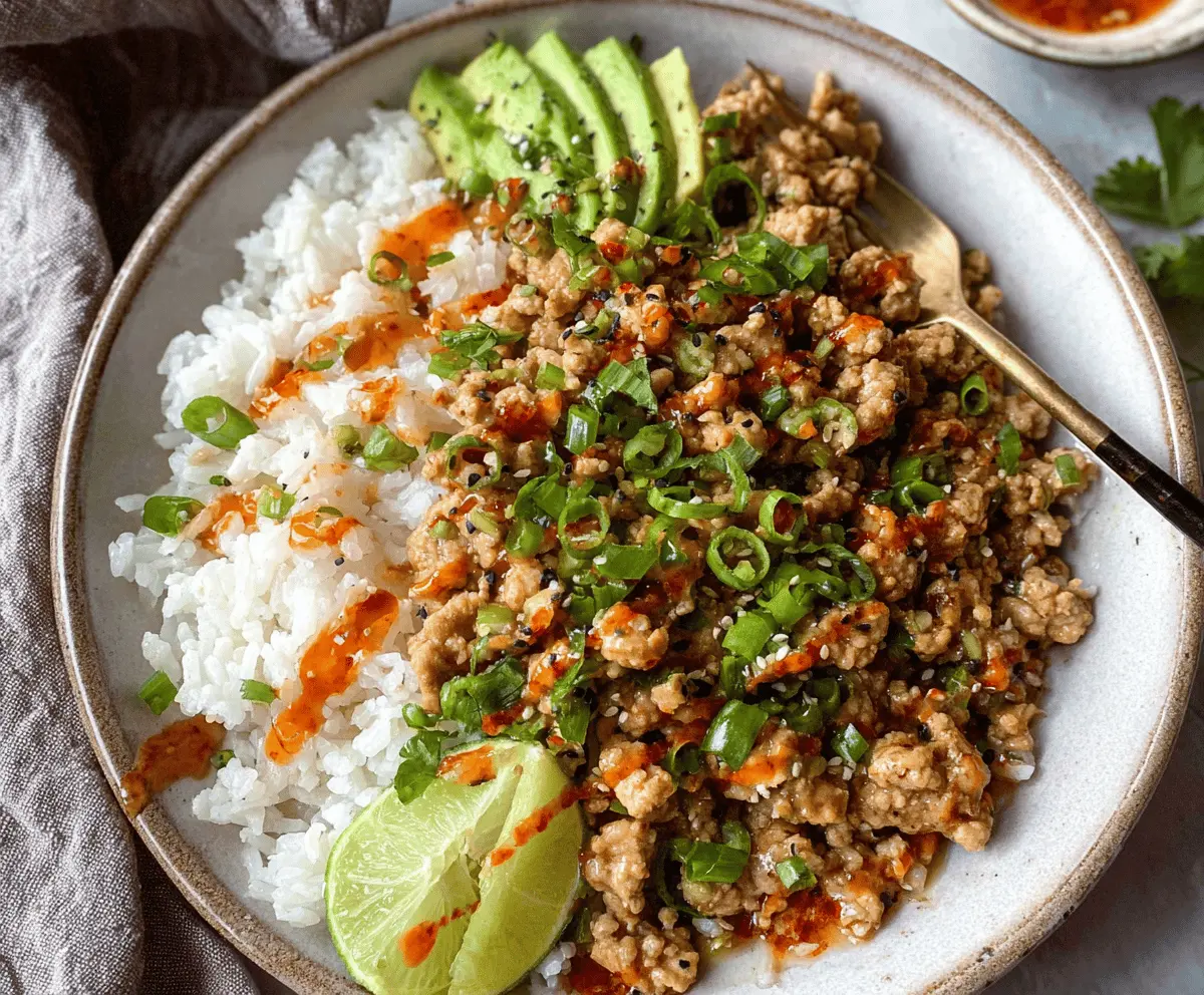 Easy Ground Turkey Rice Bowls with Bang Bang Sauce