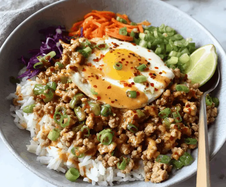 Ground Turkey Rice Bowls with Bang Bang Sauce