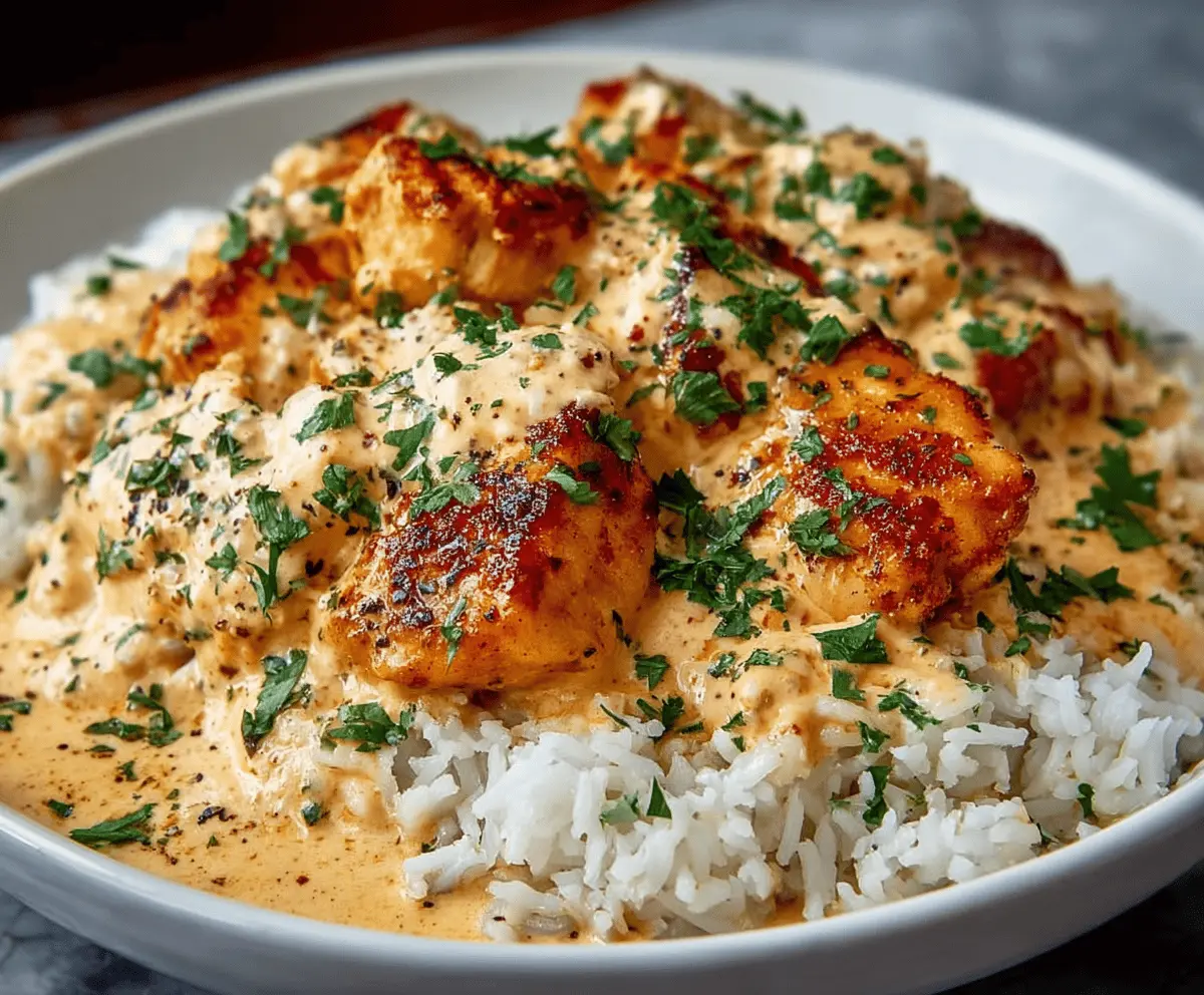 Easy Creamy Smothered Chicken & Rice