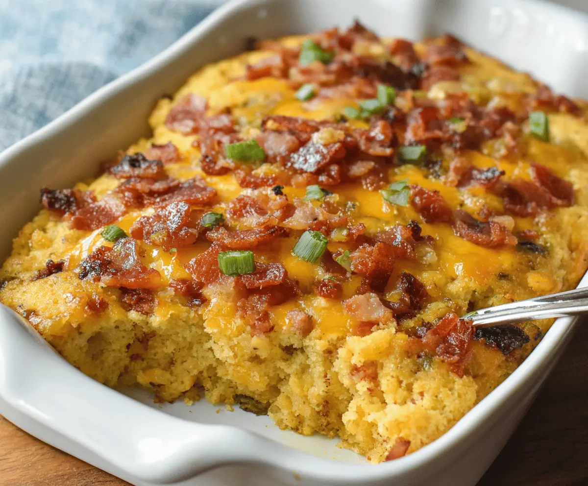 Easy Loaded Cornbread Casserole Recipe