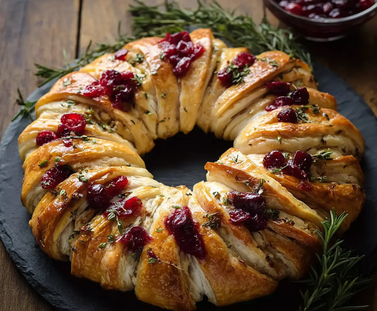 Easy Turkey Cranberry Crescent Ring